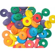 Disques de bois colorées